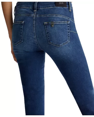 Jeans donna risvolto logato strass UF4006D4615 MONROE | LIU JO