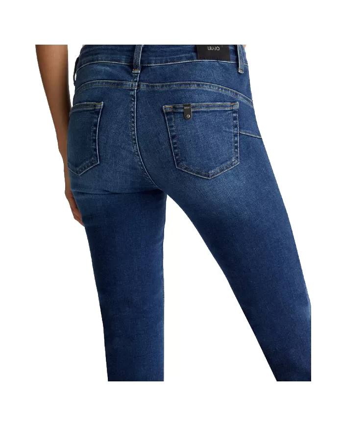 Jeans donna risvolto logato strass UF4006D4615 MONROE | LIU JO