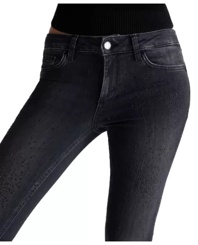 Jeans donna risvolto e strass UF4006D4811 | LIU JO