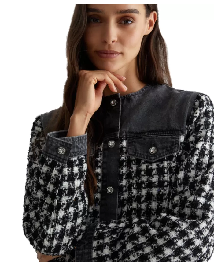 Giacca donna pied de poule jacquard UF4160D4956 | LIU JO