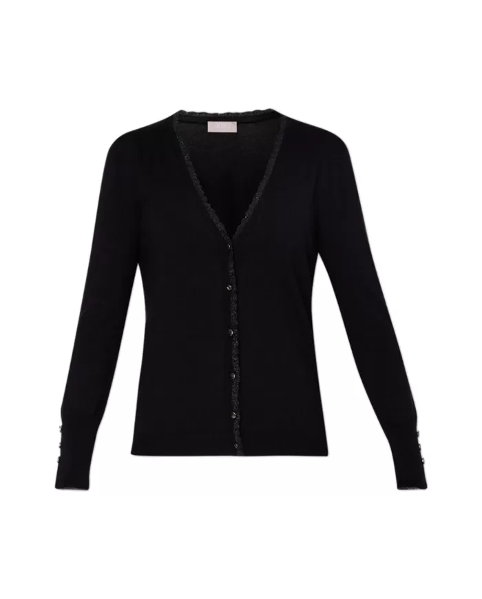 Cardigan donna lurex® WF4082MS49I dettaglio lurex| LUI JO Cardigan donna lurex® WF4082MS49I dettaglio lurex| LUI JO