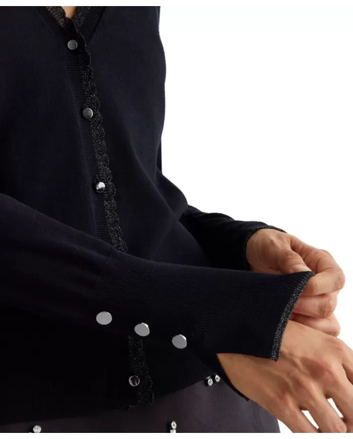 Cardigan donna lurex® WF4082MS49I dettaglio lurex| LUI JO