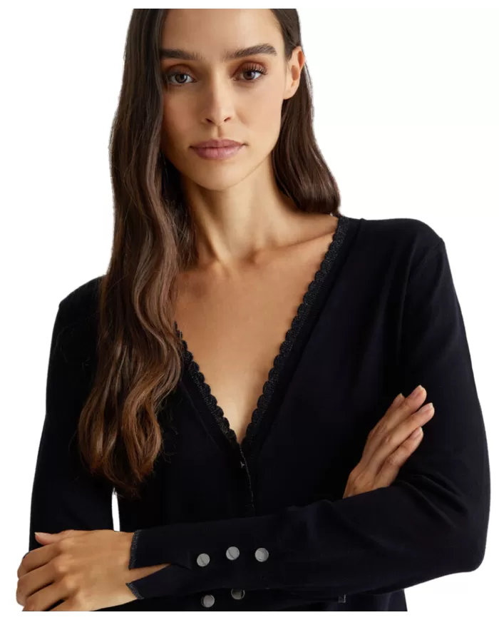 Cardigan donna lurex® WF4082MS49I dettaglio lurex| LUI JO