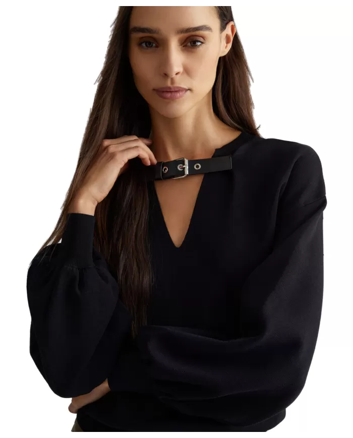 Maglia donna logata in metallo WF4226MA05P | LIU JO Maglia donna logata in metallo WF4226MA05P | LIU JO