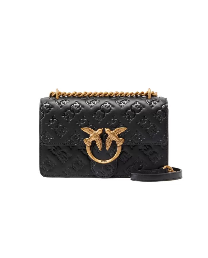 Borsa donna nero con motivo Love Birds all-over 100074 A1YB | PINKO Borsa donna nero con motivo Love Birds all-over 100074 A1YB | PINKO