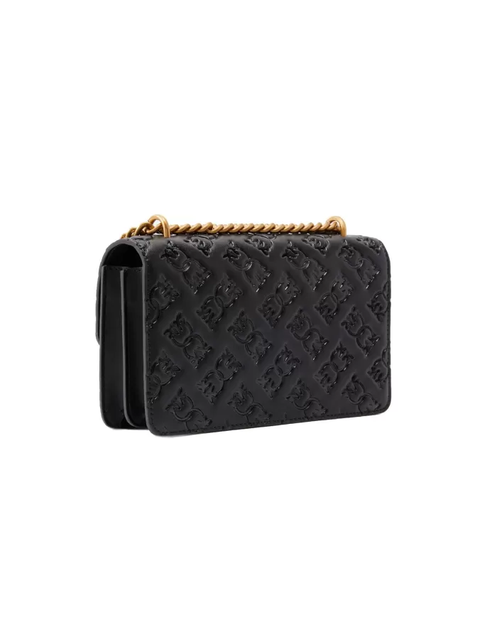Borsa donna nero con motivo Love Birds all-over 100074 A1YB | PINKO Borsa donna nero con motivo Love Birds all-over 100074 A1YB | PINKO