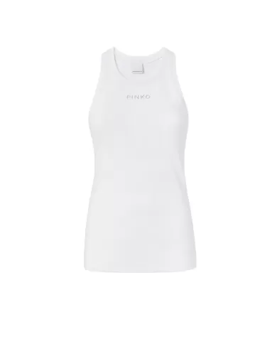 Canotta da donna con mini logo 100822 A22X DISTINTO | PINKO