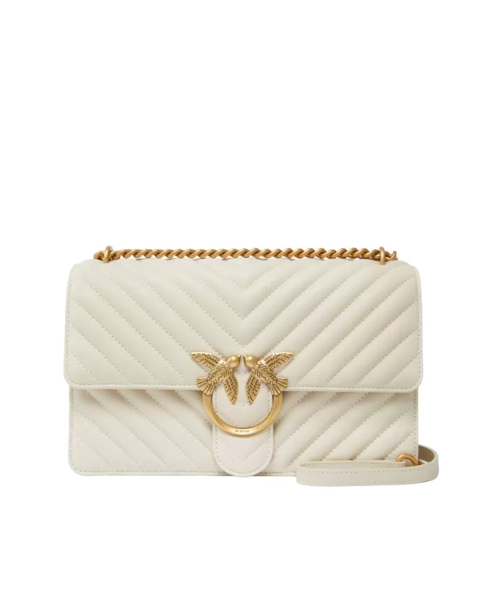Borsa donna con motivo chevron 100941 A0GK LOVE ONE CLASSIC | PINKO Borsa donna con motivo chevron 100941 A0GK LOVE ONE CLASSIC | PINKO