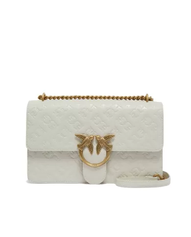 Borsa bianca donna con motivo Love Birds all-over | PINKO