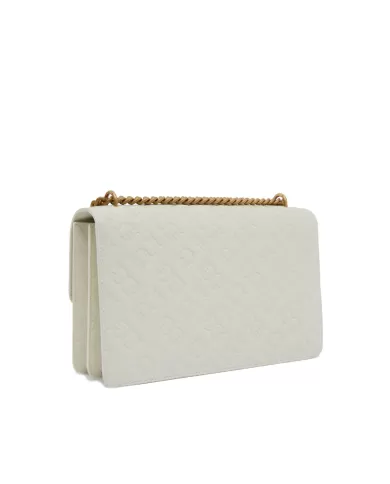 Borsa bianca donna con motivo Love Birds all-over | PINKO