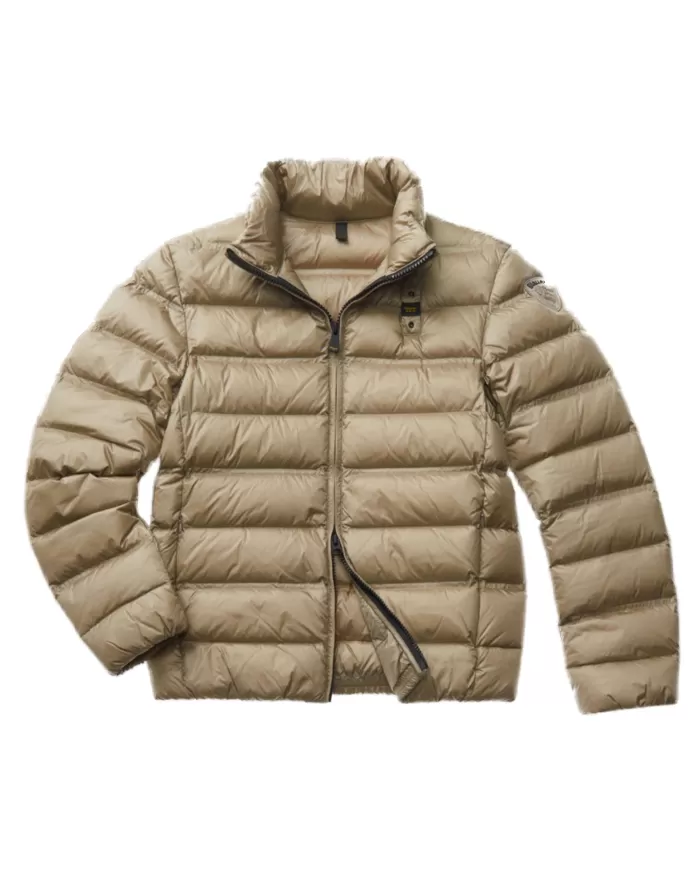 Piumino uomo in nylon lucido beige 24WBLUC03062 006719 BELMONT| BLAUER Piumino uomo in nylon lucido beige 24WBLUC03062 006719 BELMONT| BLAUER