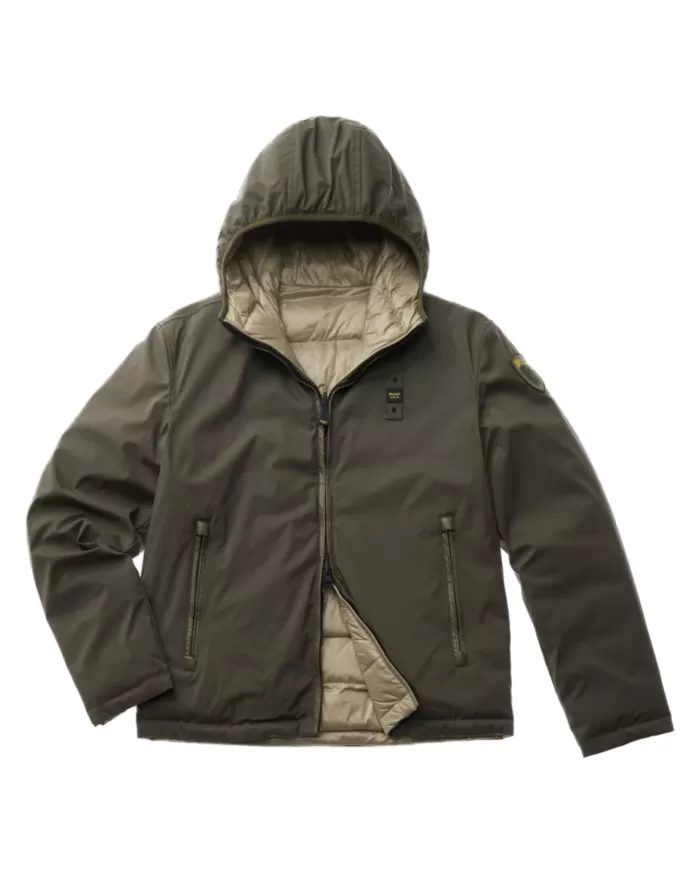 Piumino uomo reversibile verde 24WBLUC06054 005480 BALLARD| BLAUER Piumino uomo reversibile verde 24WBLUC06054 005480 BALLARD| BLAUER