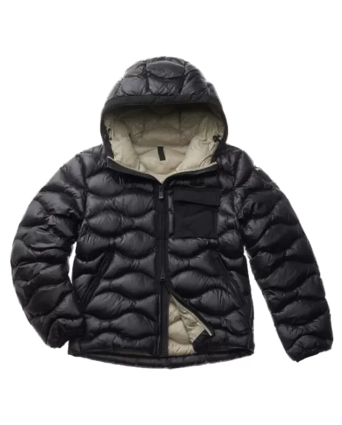 Piumino nero interno beige uomo con passante logato BLAUER