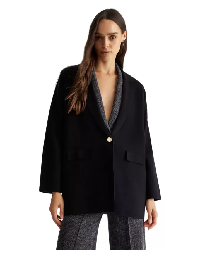 Giacca donna nero logato sul retro WF4424MS99E| LIU JO