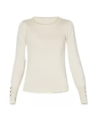 Maglia soft cream donna con logo su retro WF4574MS49I | LIU JO