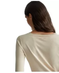 Maglia soft cream donna con logo su retro WF4574MS49I | LIU JO