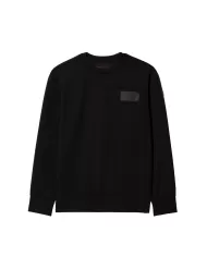 Felpa uomo nera con patch e stampa lucida MMW23209 BURT| MUSEUM