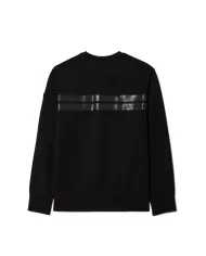 Felpa uomo nera con patch e stampa lucida MMW23209 BURT| MUSEUM