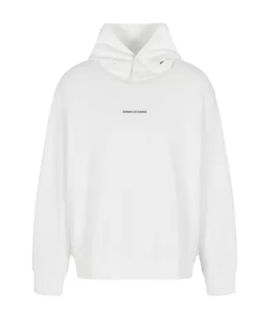 Felpa uomo off-white logata sul petto 6DZMLJ ZJ4XZ | ARMANI EXCHANGE