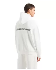 Felpa uomo off-white logata sul petto 6DZMLJ ZJ4XZ | ARMANI EXCHANGE
