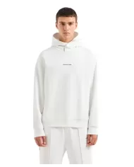 Felpa uomo off-white logata sul petto 6DZMLJ ZJ4XZ | ARMANI EXCHANGE