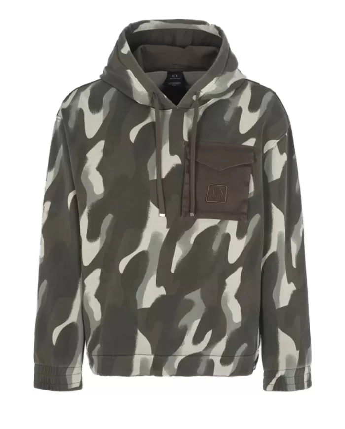 Felpa uomo verde logo ricamo su tasca 6DZMHB ZJNHZ| ARMANI EXCHANGE Felpa uomo verde logo ricamo su tasca 6DZMHB ZJNHZ| ARMANI EXCHANGE