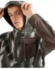 Felpa uomo verde logo ricamo su tasca 6DZMHB ZJNHZ| ARMANI EXCHANGE