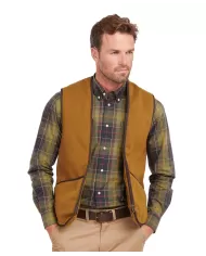 Gilet uomo marrone basic termico con bordatura chiusa MLI0004| BARBOUR