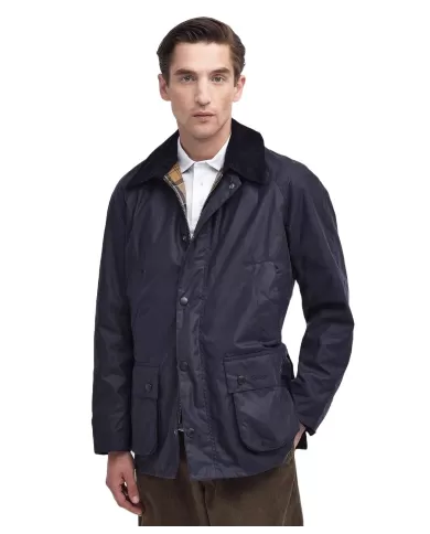 Giacca uomo navy con fodera a quadri e logo ricamo MWX0339 | BARBOUR