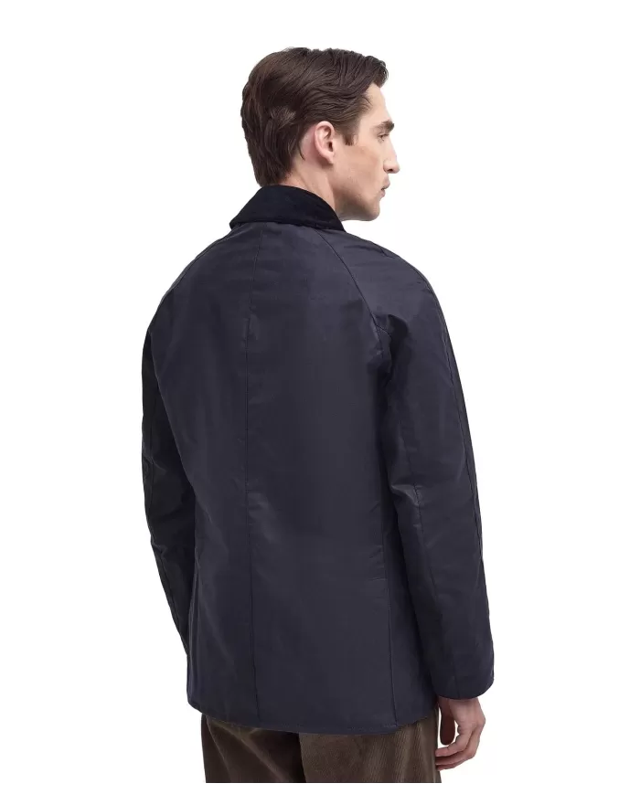 Giacca uomo navy con fodera a quadri e logo ricamo MWX0339 | BARBOUR