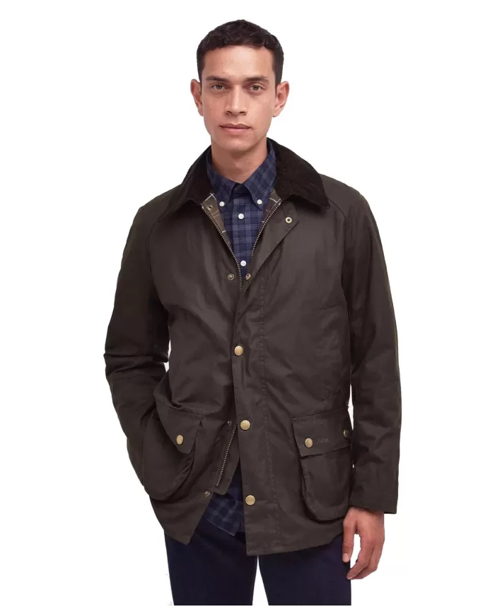 Giacca uomo oliver con fodera a quadri e logo ricamo MWX0339 | BARBOUR Giacca uomo oliver con fodera a quadri e logo ricamo MWX0339 | BARBOUR