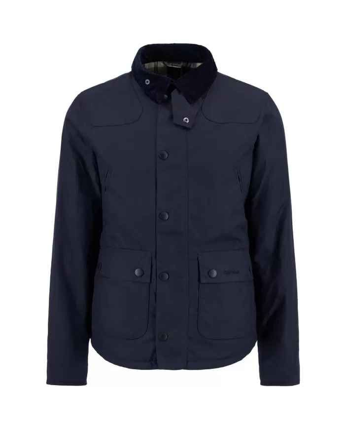 Giacca uomo navy con fodera a fantasia e logo ricamo MWX1106| BARBOUR Giacca uomo navy con fodera a fantasia e logo ricamo MWX1106| BARBOUR