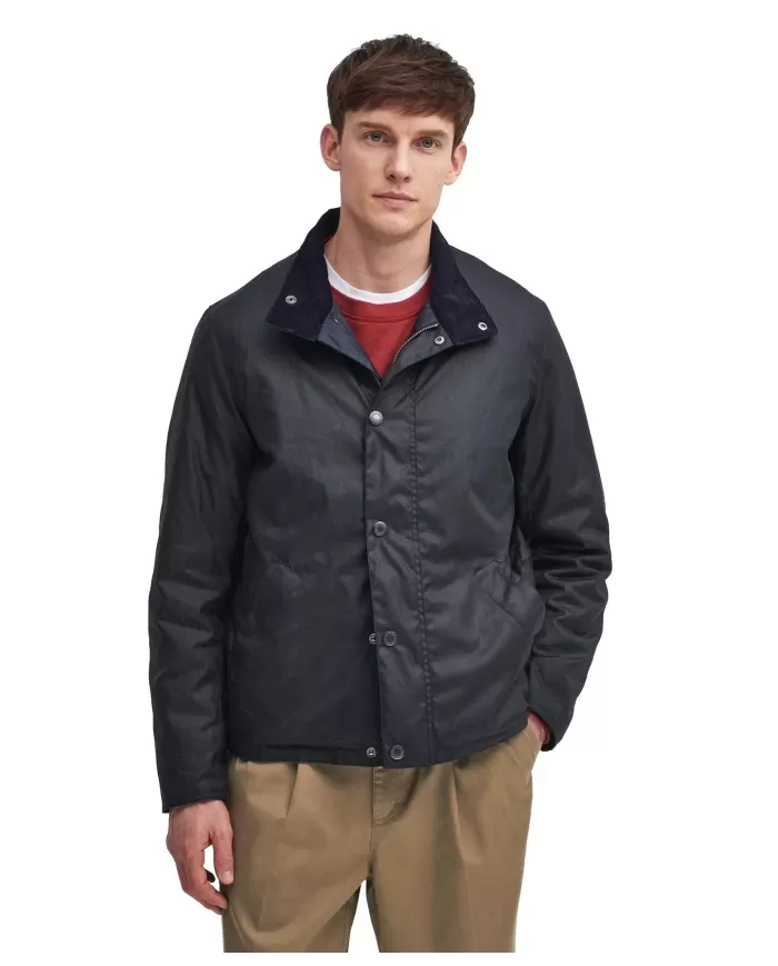 Giacca uomo navy stile biker con logo ricamo MWX2333 | BARBOUR Giacca uomo navy stile biker con logo ricamo MWX2333 | BARBOUR