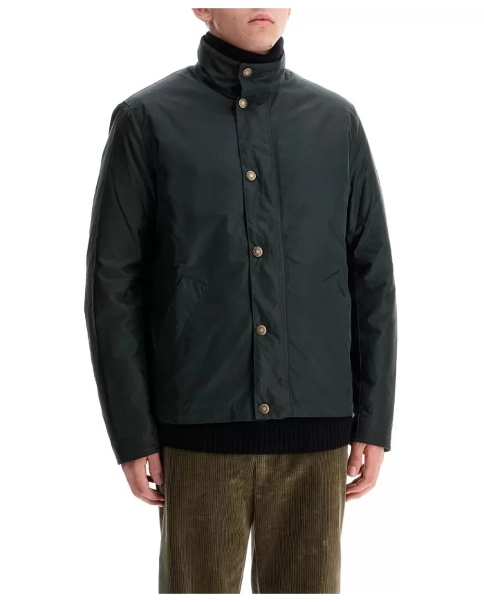 Giacca uomo outw sage stile biker con logo ricamo MWX2333 | BARBOUR Giacca uomo outw sage stile biker con logo ricamo MWX2333 | BARBOUR