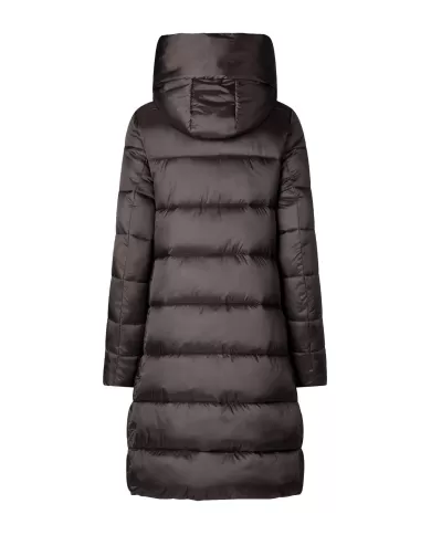 Piumino donna lungo brown black D40279W IRIS19 LYSA | SAVE THE DUCK Piumino donna lungo brown black D40279W IRIS19 LYSA | SAVE THE DUCK