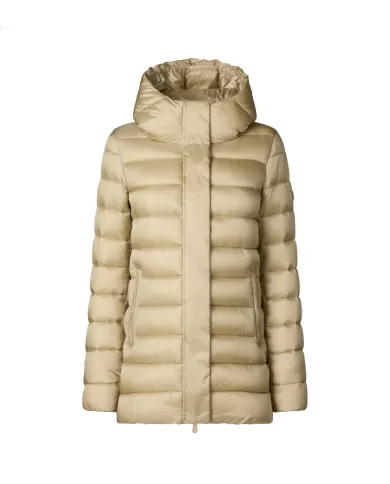Piumino donna lungo beige D41264W IRIS19 DRIMIA | SAVE THE DUCK Piumino donna lungo beige D41264W IRIS19 DRIMIA | SAVE THE DUCK