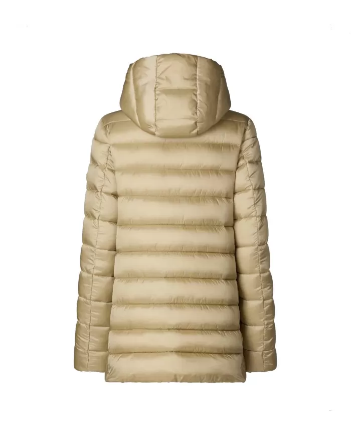 Piumino donna lungo beige D41264W IRIS19 DRIMIA | SAVE THE DUCK Piumino donna lungo beige D41264W IRIS19 DRIMIA | SAVE THE DUCK