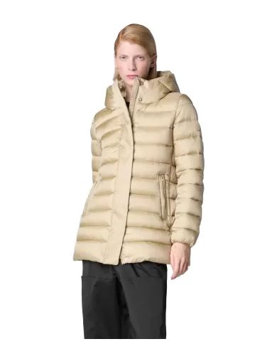 Piumino donna lungo beige D41264W IRIS19 DRIMIA | SAVE THE DUCK Piumino donna lungo beige D41264W IRIS19 DRIMIA | SAVE THE DUCK