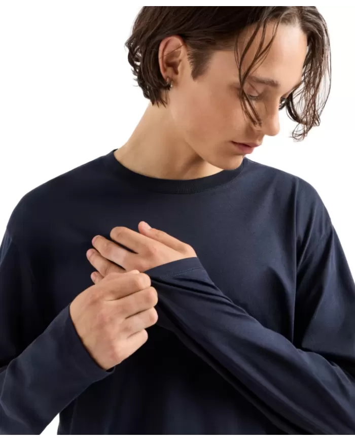 T-shirt uomo navy con maniche lunghe 6DZTJF ZJ9AZ| ARMANI EXCHANGE