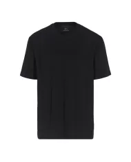 T-shirt uomo nera con effetto a coste 6DZTLK ZJ2ZZ| ARMANI EXCHANGE