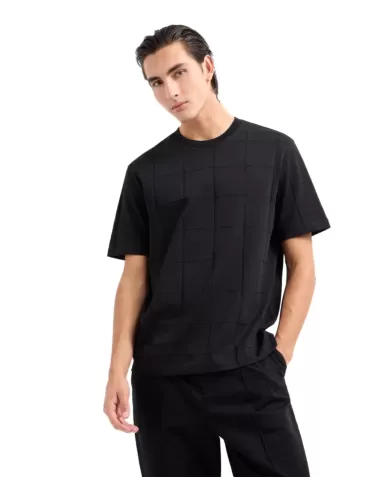 T-shirt uomo nera con effetto a coste 6DZTLK ZJ2ZZ| ARMANI EXCHANGE T-shirt uomo nera con effetto a coste 6DZTLK ZJ2ZZ| ARMANI EXCHANGE