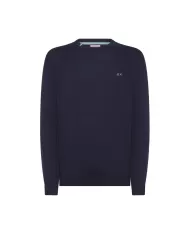Maglia uomo navy blue con dettaglio e logo ricamato K44101 | SUN68