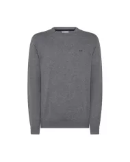 Maglia uomo grigio scuro con dettaglio e logo ricamato K44101| SUN68