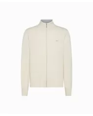 Cardigan uomo bianco panna in lava con colletto alto K44114 | SUN68