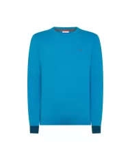 Maglia uomo turchese in lana con toppe sui gomiti K44127 | SUN68