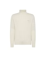 Dolcevita uomo bianco panna in lana lavorazione tracciato K44156|SUN68
