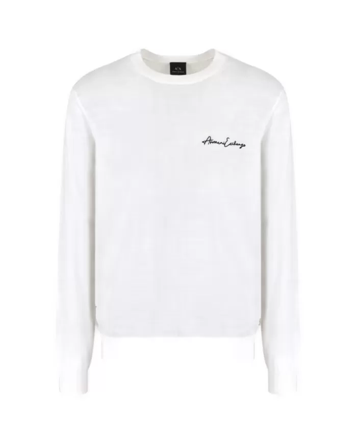 Maglia uomo off white con logo sul petto 8NZM5A ZM1YZ| ARMANI EXCHANGE Maglia uomo off white con logo sul petto 8NZM5A ZM1YZ| ARMANI EXCHANGE