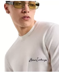 Maglia uomo off white con logo sul petto 8NZM5A ZM1YZ| ARMANI EXCHANGE