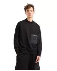 Felpa uomo nero con tasca sul petto XM000121 AF10830| ARMANI EXCHANGE