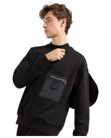 Felpa uomo nero con tasca sul petto XM000121 AF10830| ARMANI EXCHANGE Felpa uomo nero con tasca sul petto XM000121 AF10830| ARMANI EXCHANGE